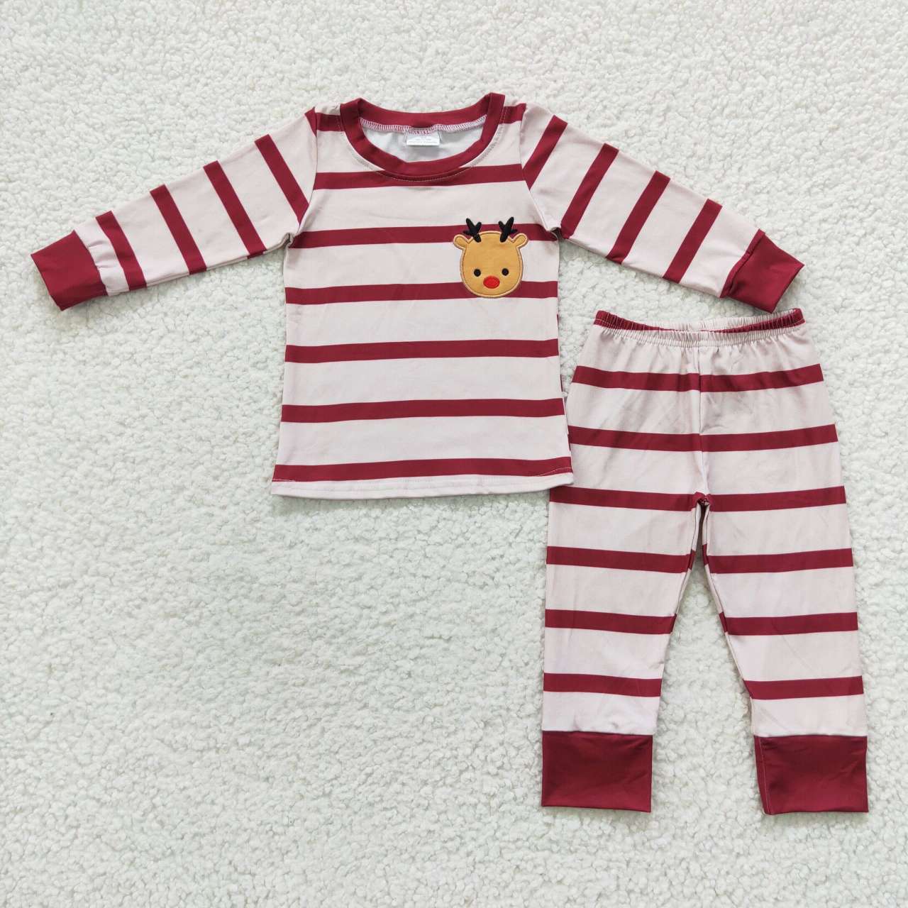 Toddler Baby Sibling Christmas Elk Santa Striped Pajama Set