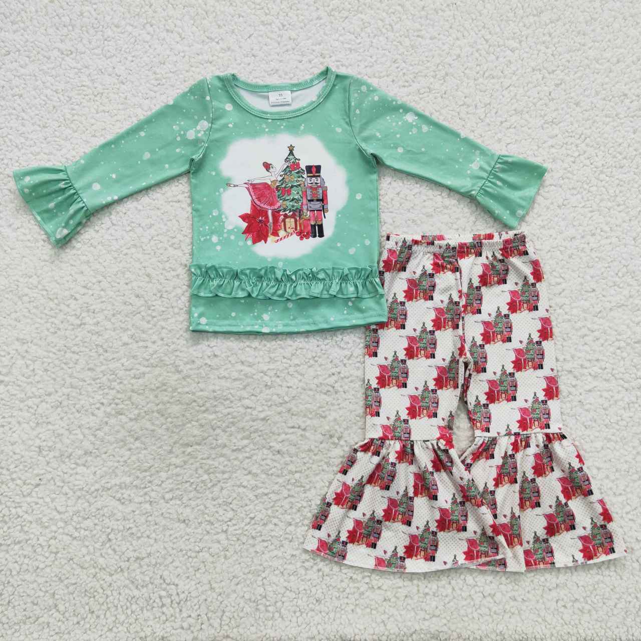 Christmas Baby Girls Nutcracker Bell Bottom Pants Set