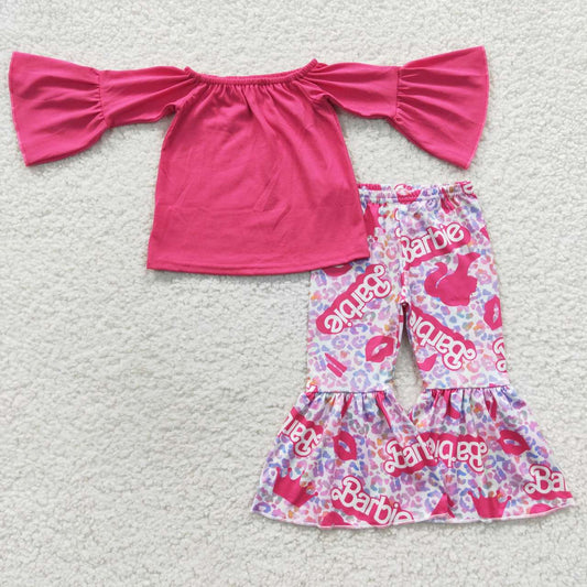 Baby Girls Pink Doll Bell Pants Clothes Sets