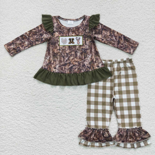 Girls Thanksgiving Turkey Camo Pants Outfit