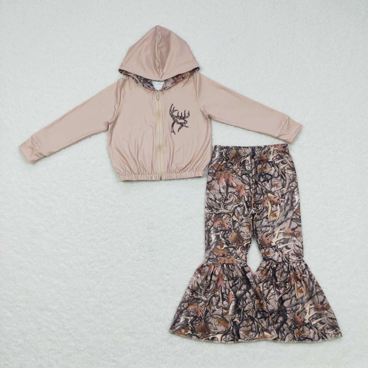 Deer zipper hoodie camo pants girls hunting clothes