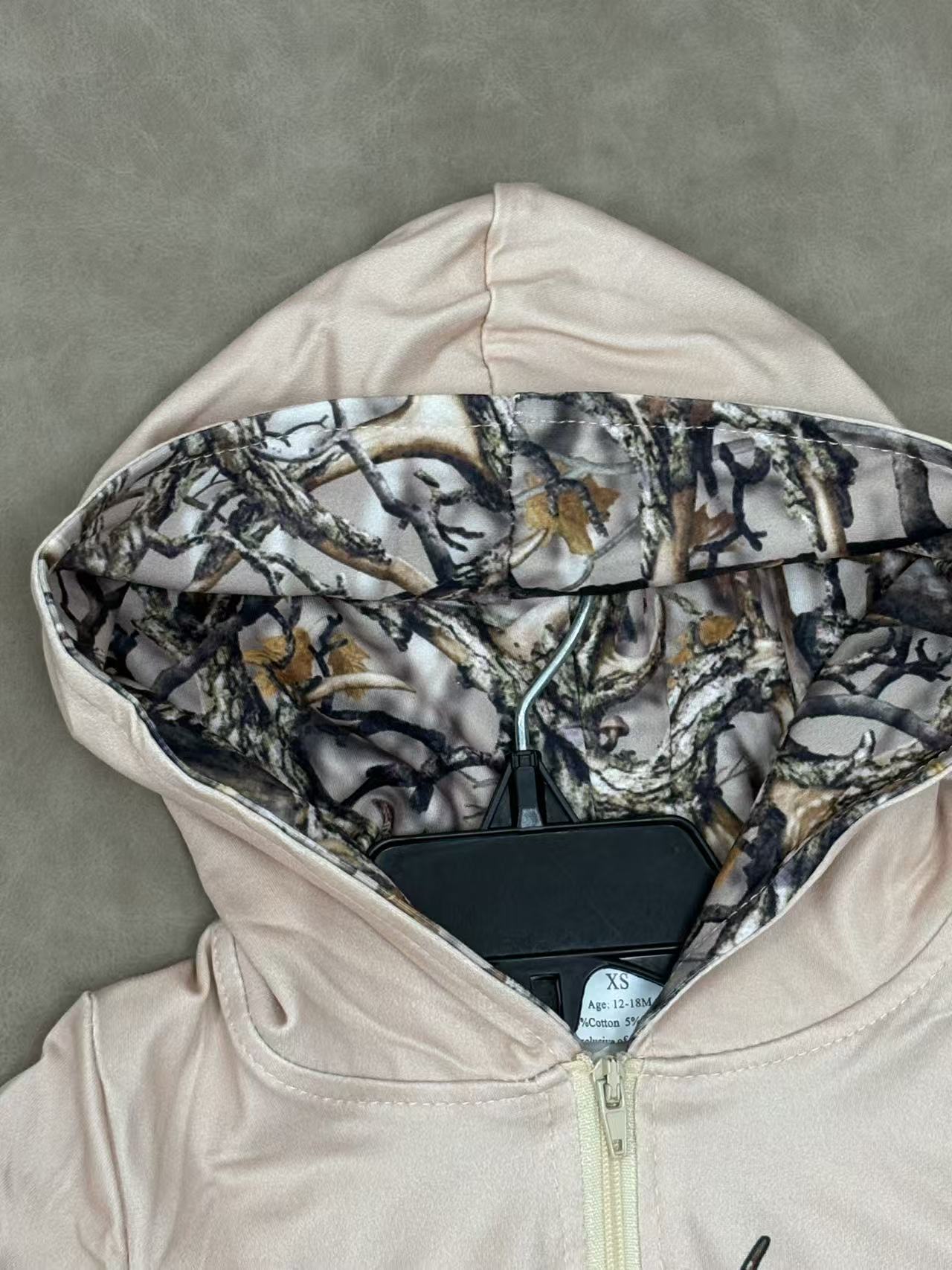 Deer zipper hoodie camo bell bottom pants girls hunting clothes