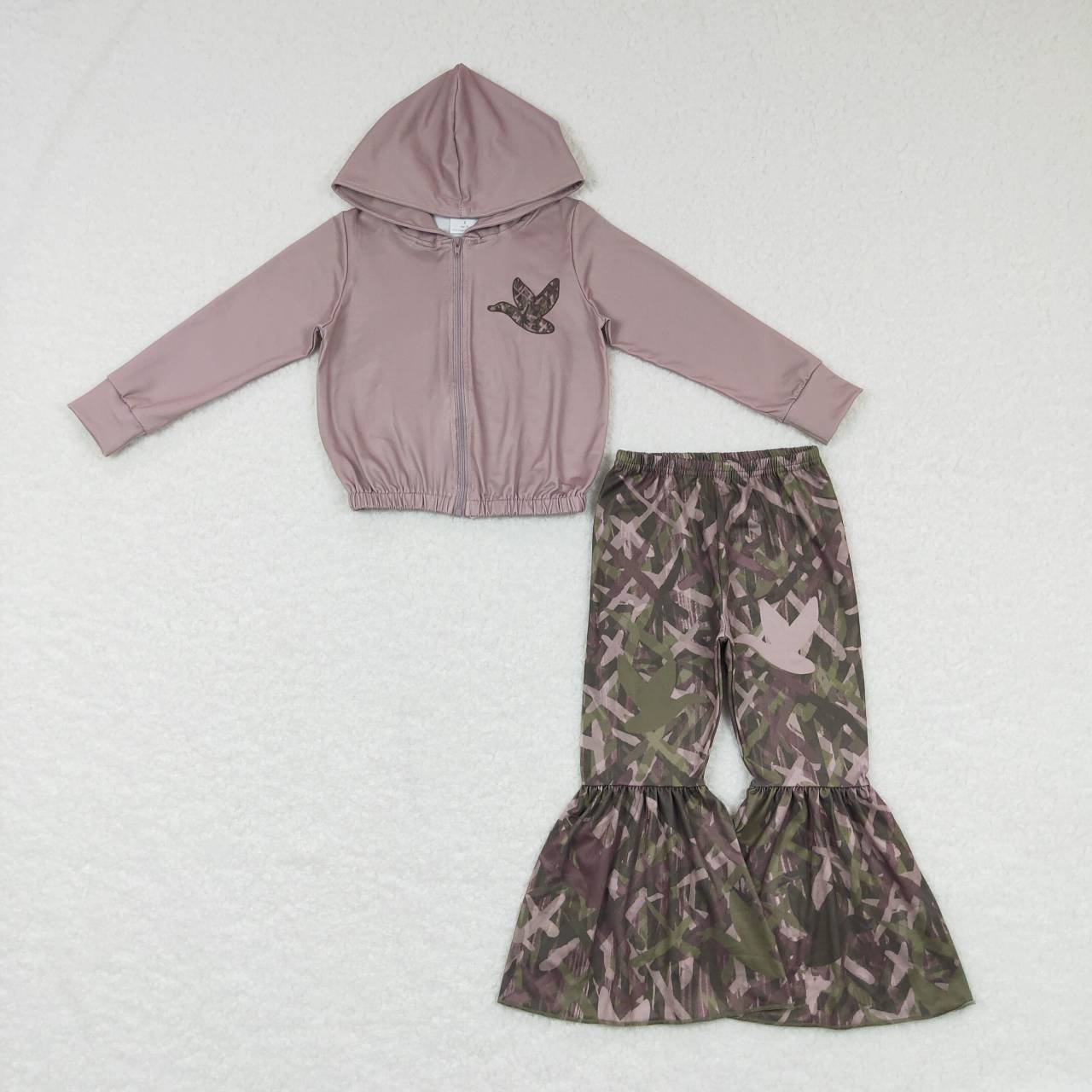 Duck zipper hoodie camo pants girls hunting clothes