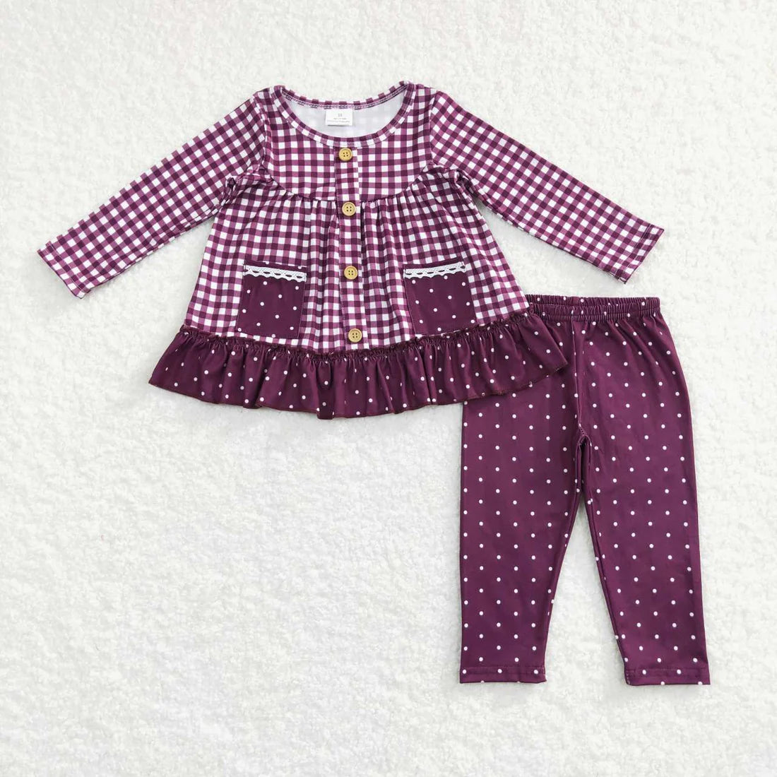 Sibling Baby Girls Fall Flowers Leopard Pocket Button Tunic Legging Pants Clothing Sets