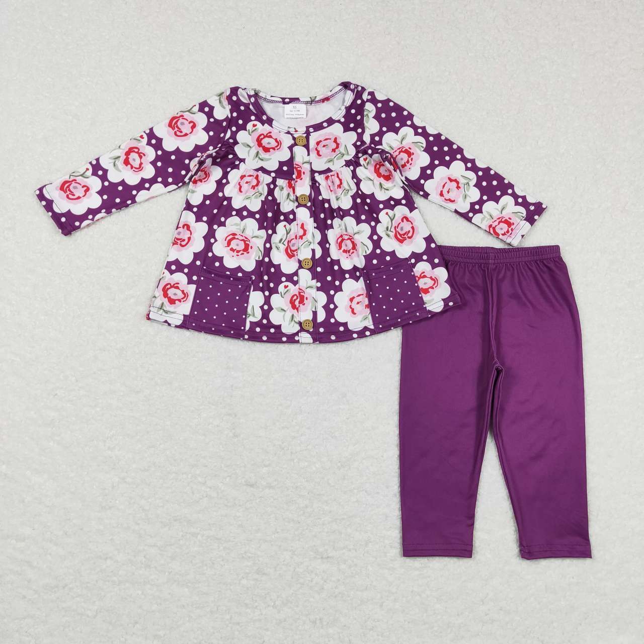 Kids Girls Sister Flower Vintage Outfit +Jumpsuit