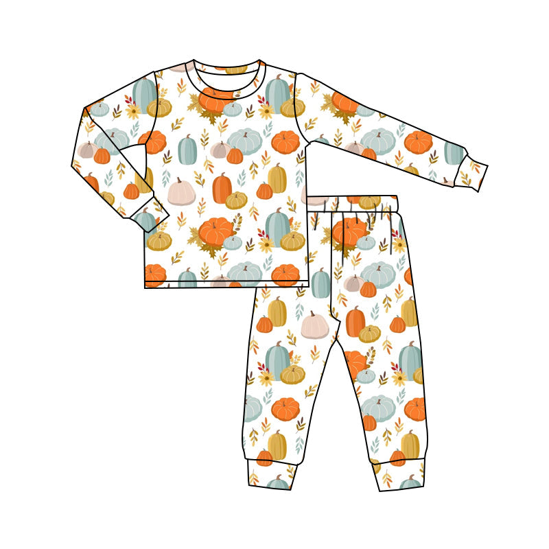 GLP1218 Baby Fall Pumpkin Long Sleeve Pajama Set Pre-order