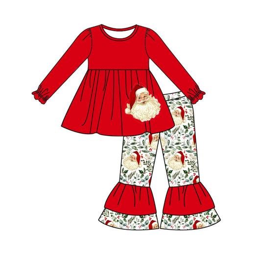 Baby girls christmas santa holly bell bottom pants set Pre-order