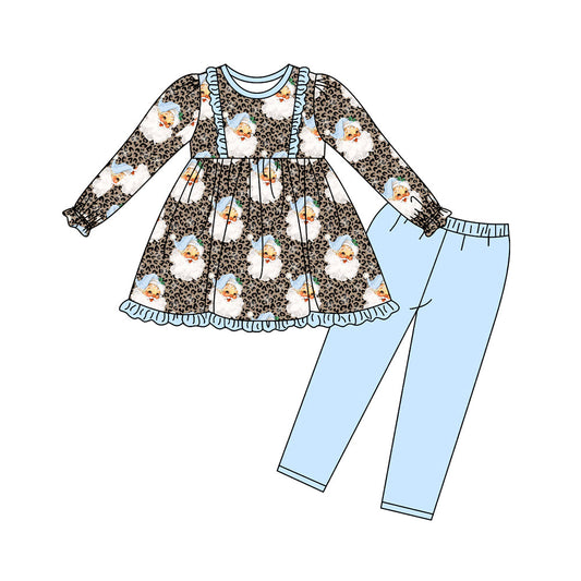 Baby girls christmas santa  leoprad pants set Pre-order