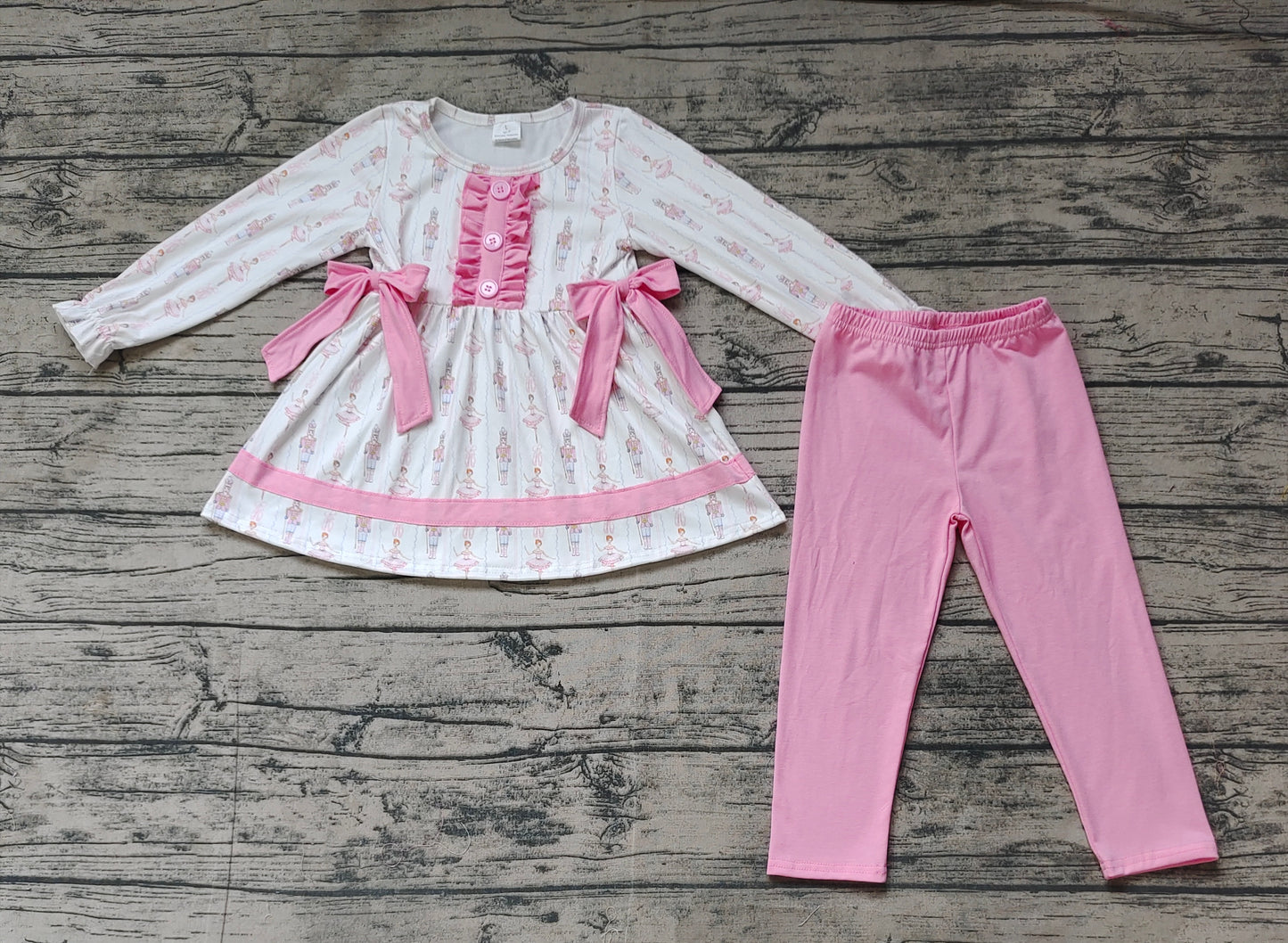 Baby Girls Christmas Nutcracker Pink Pants Set