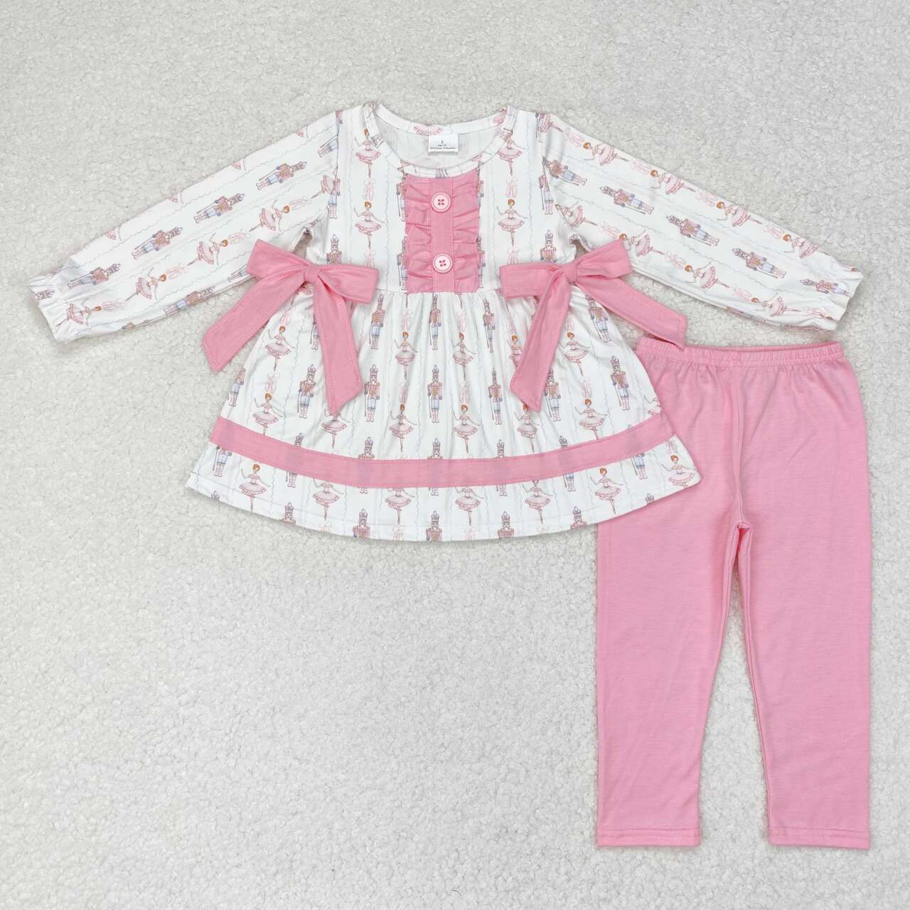 Sibling Baby Girls Christmas Nutcracker Tunic Top With Leggings Set