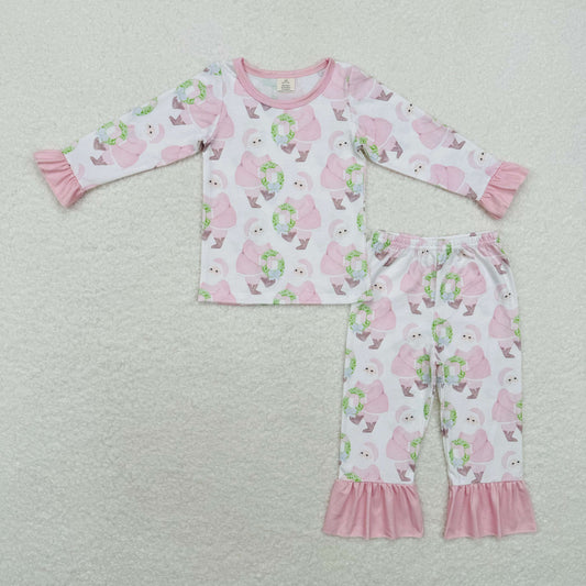 Baby Girls Christmas Santa Pink Pajama Set