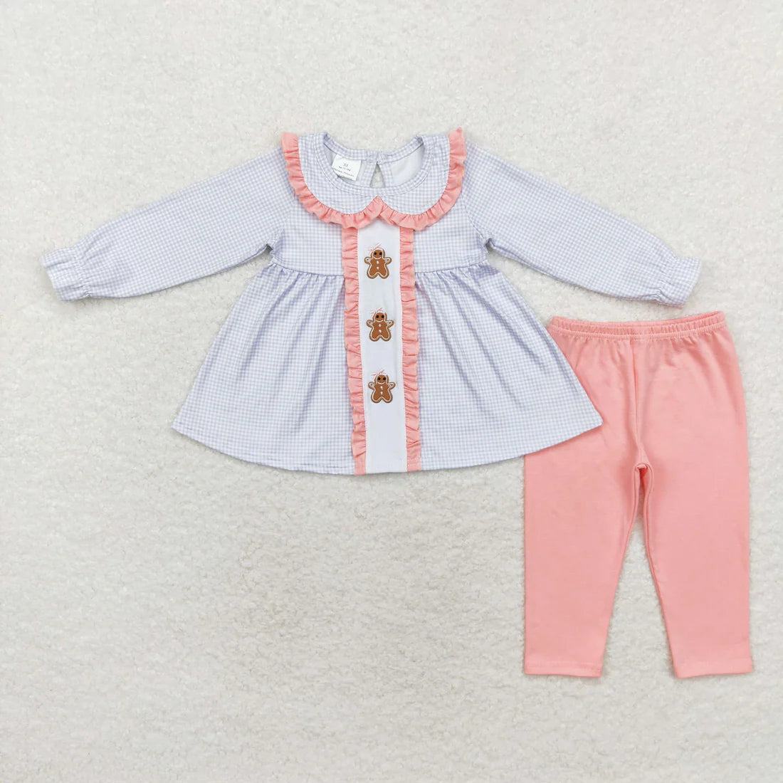 Sibling Baby  Embroiery  Gingerbread Top Pants Christmas Clothes