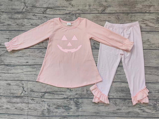 Baby Girls Halloween Pumpkin Pink Pants Set Preorder