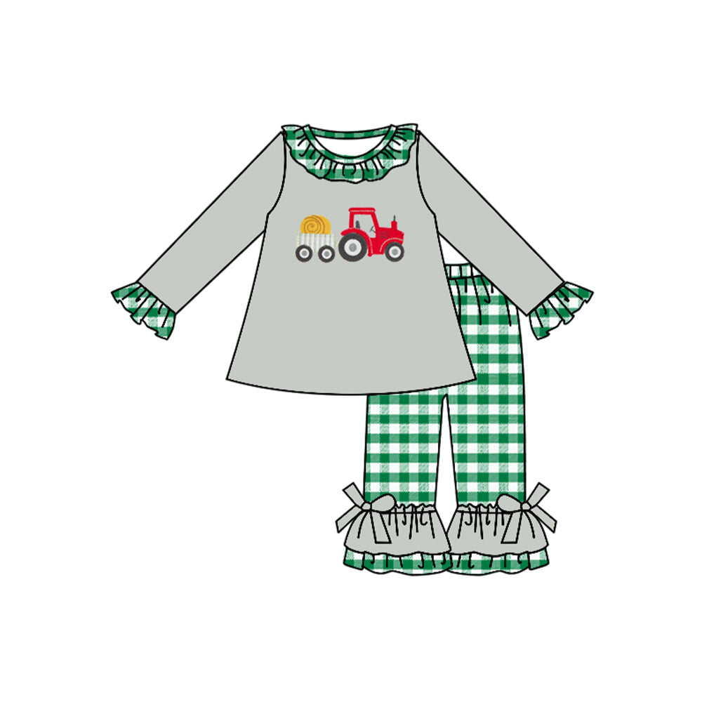 Baby Girls Tractors Long Sleeve Pants Set Preorder