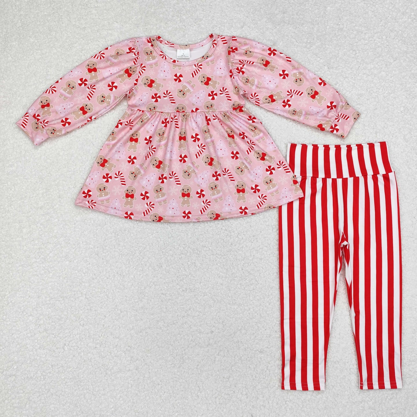 Baby GIrls Christmas Gingersnap Top matching  Pants Set