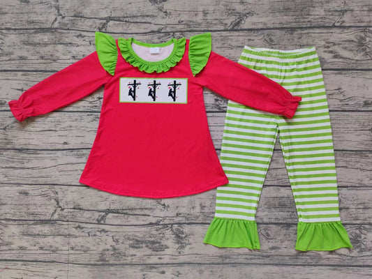 Baby Girls Christmas Lineman Pants Set Preorder