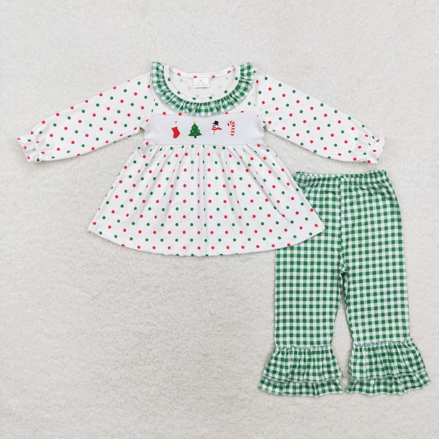 Toddler Girls Boys Outfit Christmas Tree Sonwmen Sibling Set