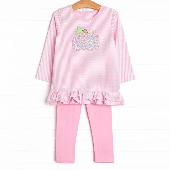 GLP1401 Baby Girls Outfit Floral Pumpkin Pink Pants Set Pre-order