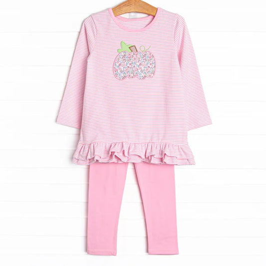 GLP1401 Baby Girls Outfit Floral Pumpkin Pink Pants Set Pre-order