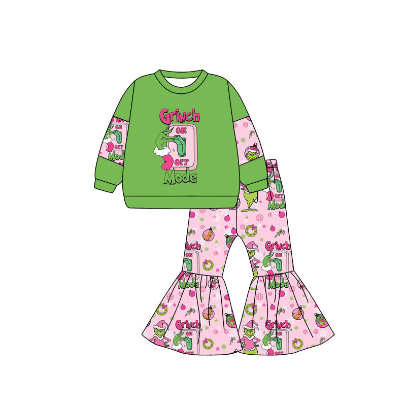 Baby Girls Christmas Outfit Green Face Cartoon Preorder