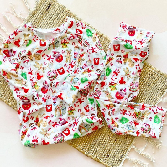 GLP1421 Baby Girls Christmas Party Food Pajama Set Preorder