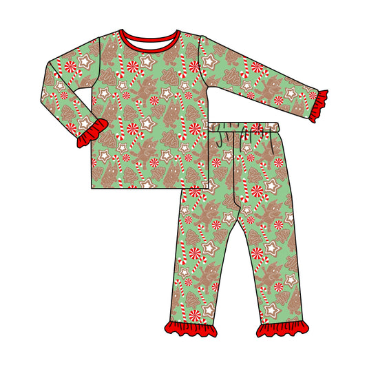 GLP1440 Baby Girls Christmas Cartoon Dog Pajama Set Preorder