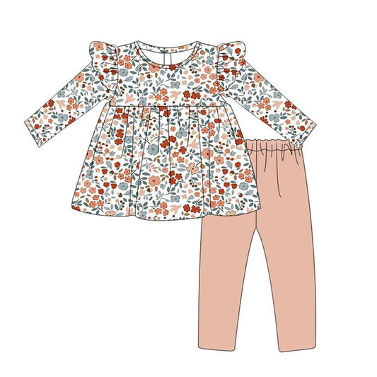 Baby Girls Flower Tunic Top Pants Outfit Preorder