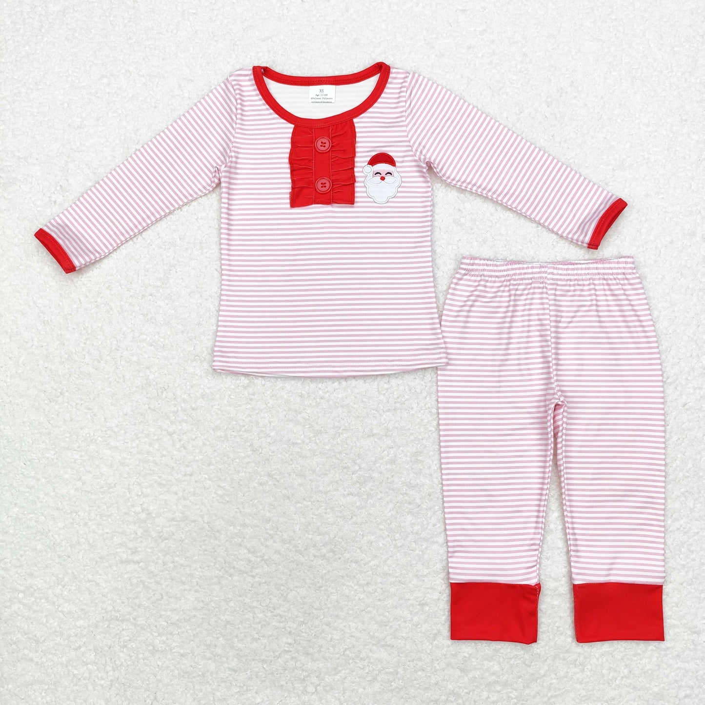 Baby Sibling Christmas Stripes Santa Top Pants Pajamas Clothes Sets