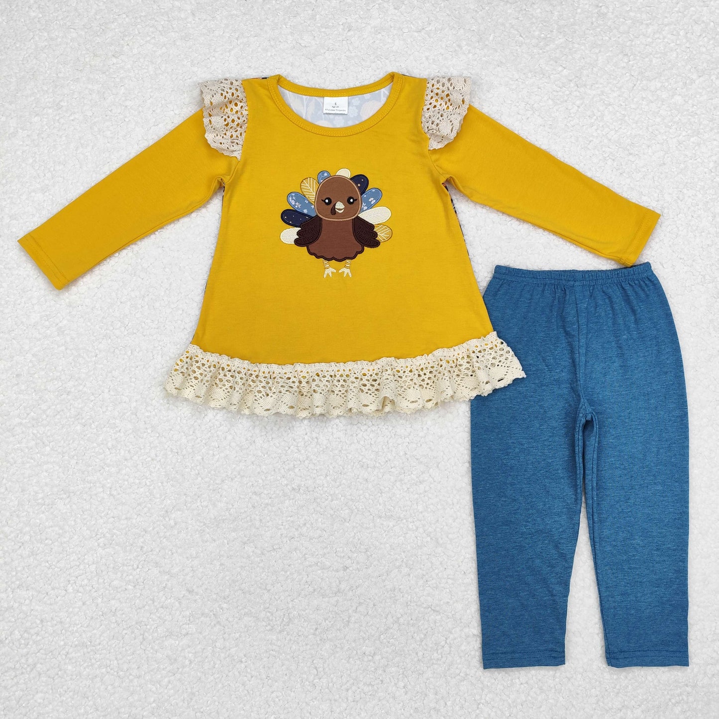 Baby Girls Sister Thanksgiving Turkey Outfit and Romper