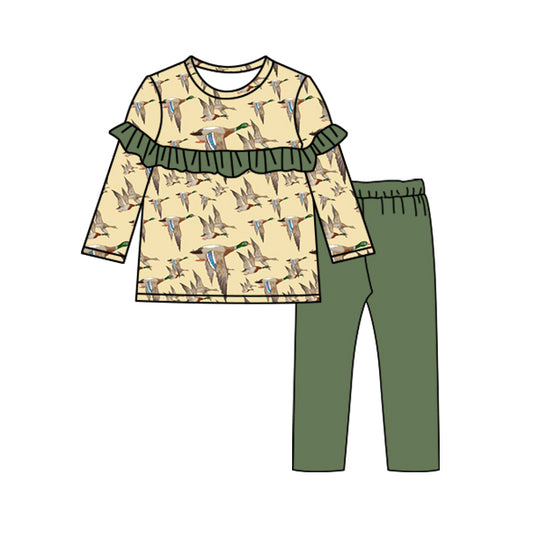 Baby Girls Mallard Top Green Pants Outfit Pre-order