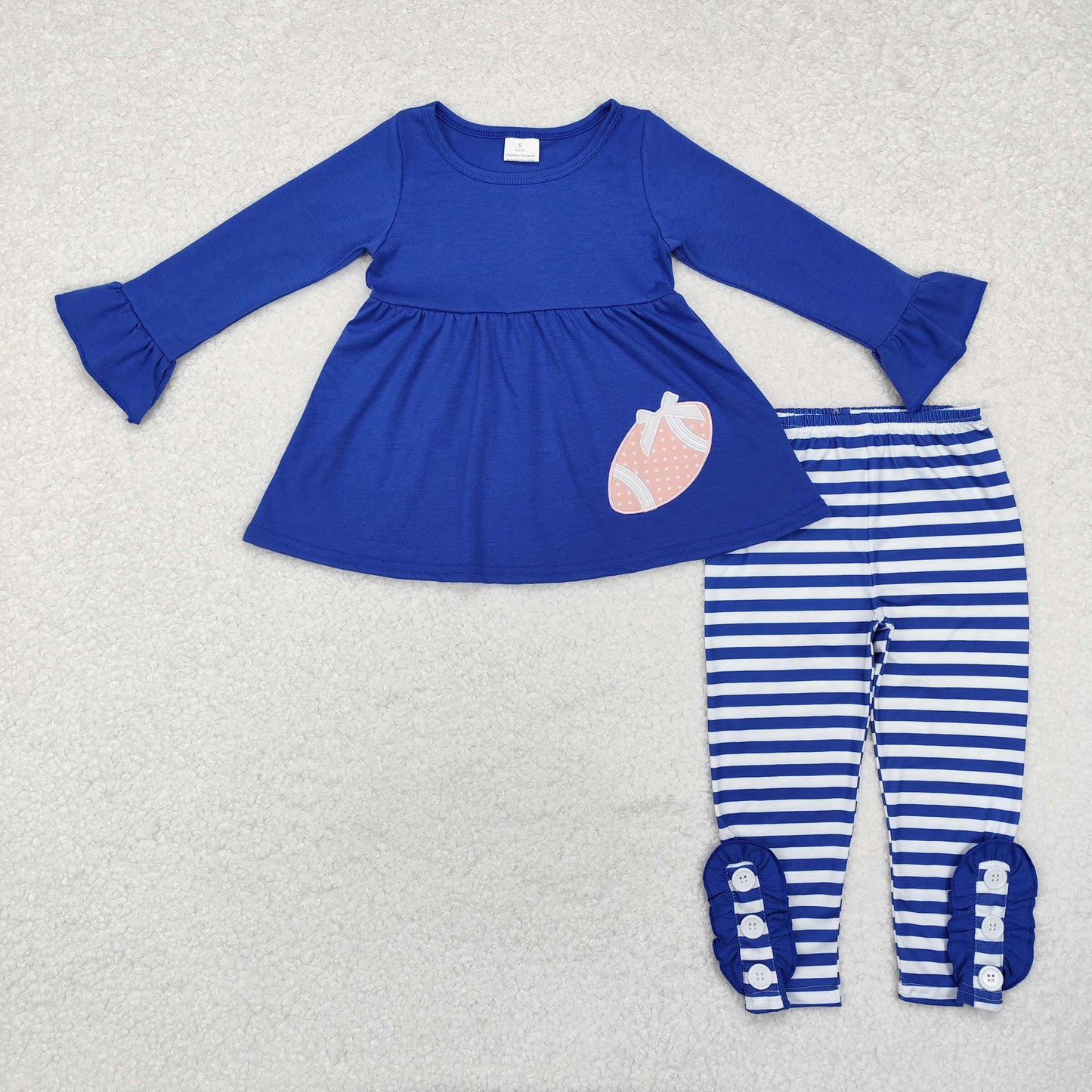 Sibling  Girls Sister Football Tunic Top Striped Leggings Set