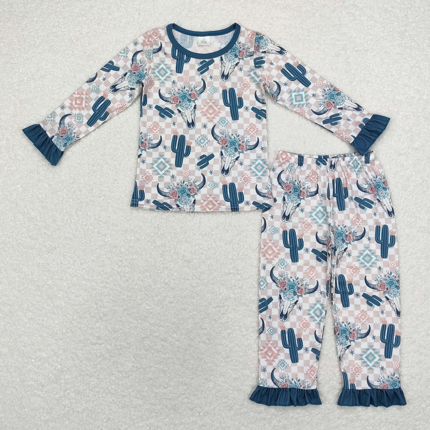 Mommy and Me Family Pajama Clothing Western Cow Cactus