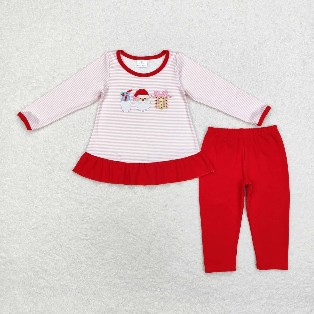 Sibling Baby Boys Girls Embroidery Trucks Santa Milks Top Pants Christmas Clothes Sets