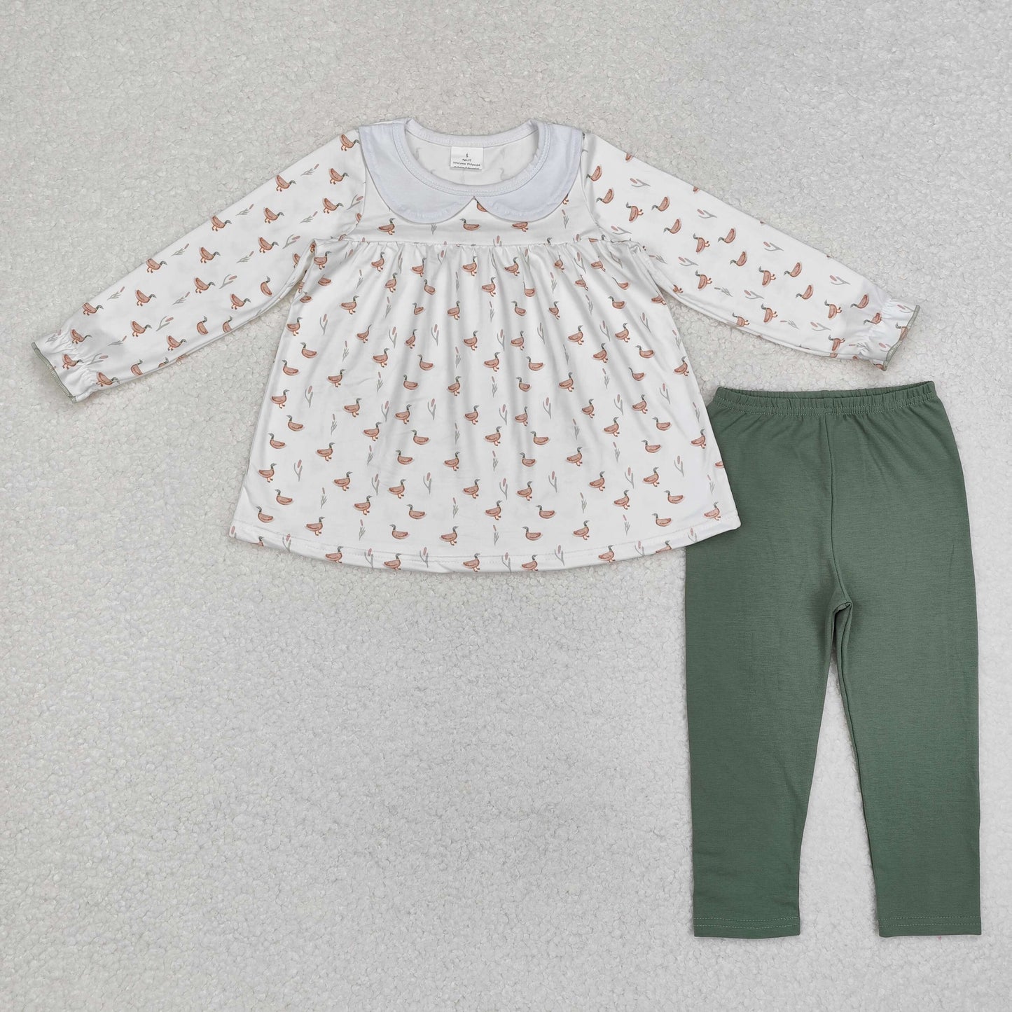 Baby Girls Sister Mallard Green Legging Set and Dress