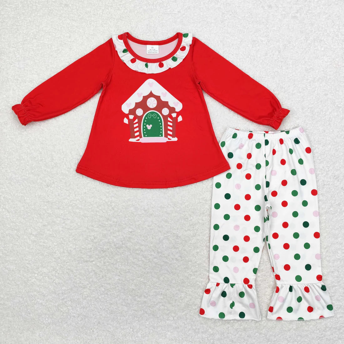Sibling Baby Girls Santa Snowman Green Face Tunic Pants Christmas Clothes Sets