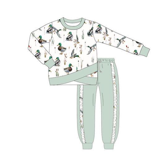 GLP1676 Baby Girls Mallard Top Green Pants Outfit Pre-order