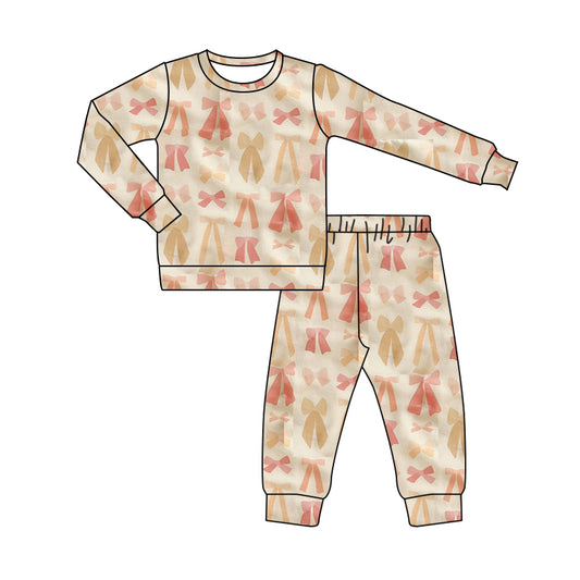 Baby Girls Bow Long Sleeve Pajama Set Pre-order