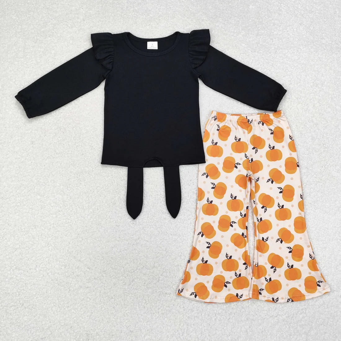 Sibling Baby Girls Fall Pumpkin Pants Outfit