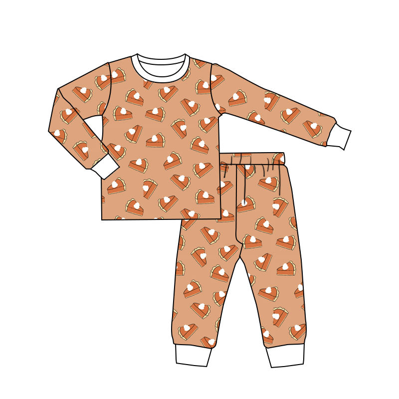 GLP1735 Baby Boys Thanksgiving Pie Pajama Set Pre-order