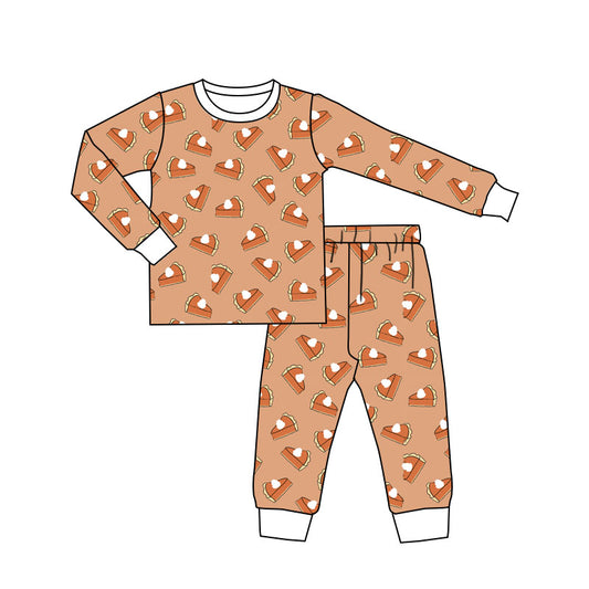 GLP1735 Baby Boys Thanksgiving Pie Pajama Set Pre-order