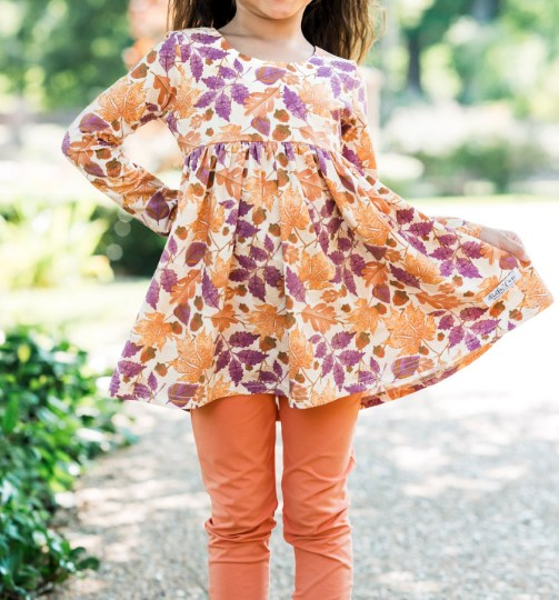 baby Girls Fall Leaft Tunic Top Orange Leggings Outfit Pre-roder