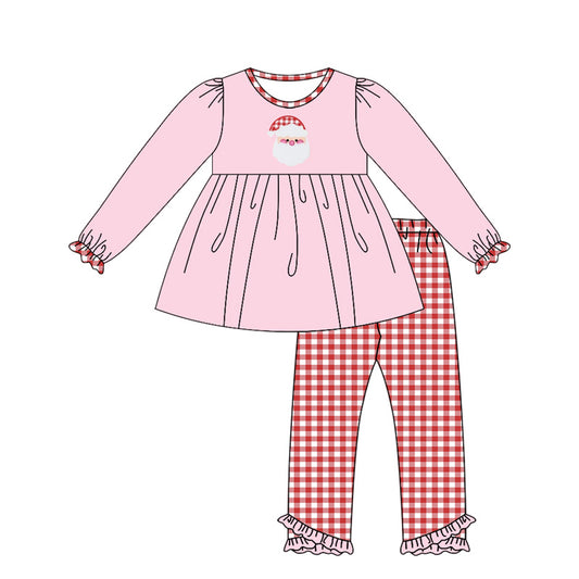 GLP1777 Baby Girls Christmas Santa Red Gingham Outfit Pre-order