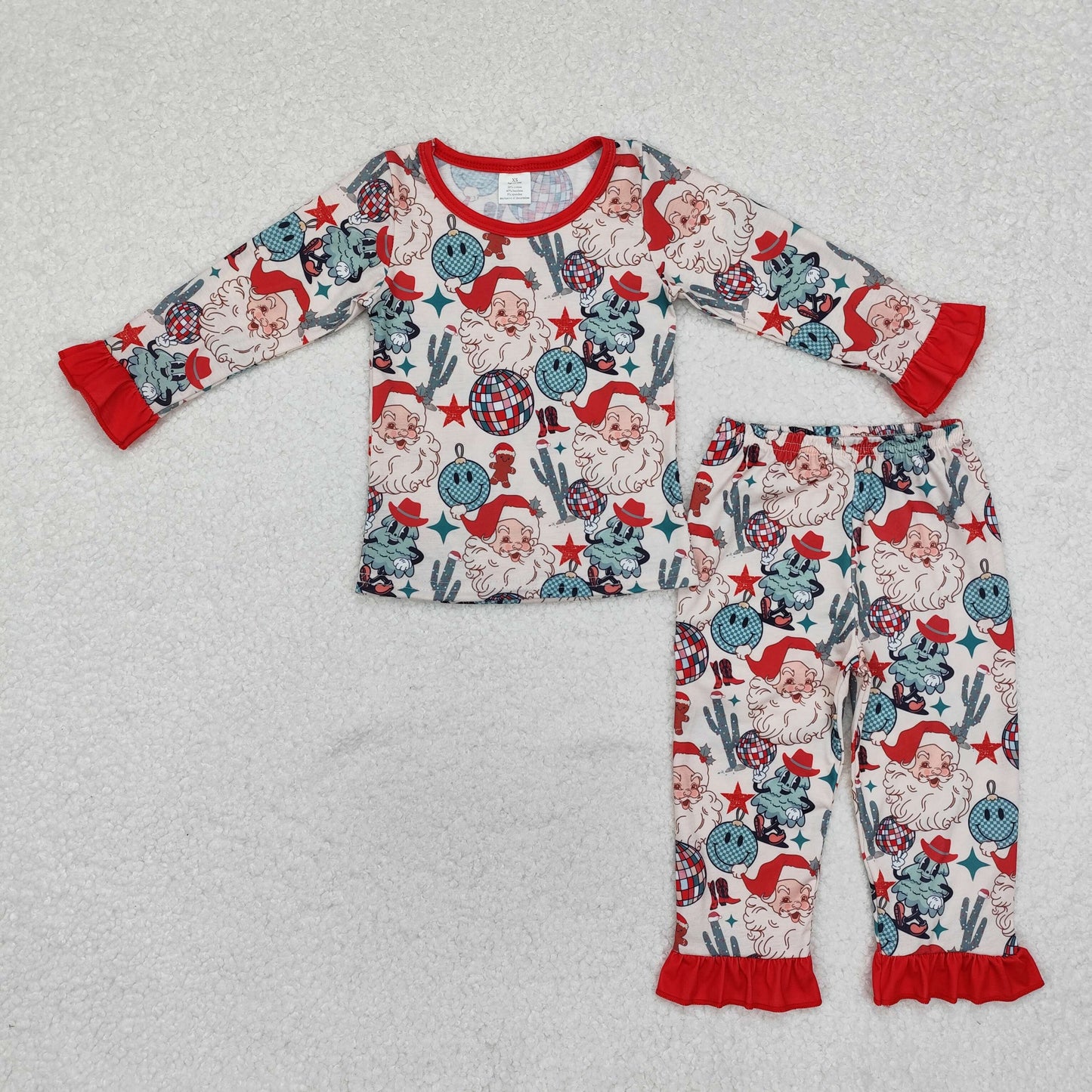 Baby Girls Western Christmas Bamboo Pajama Set