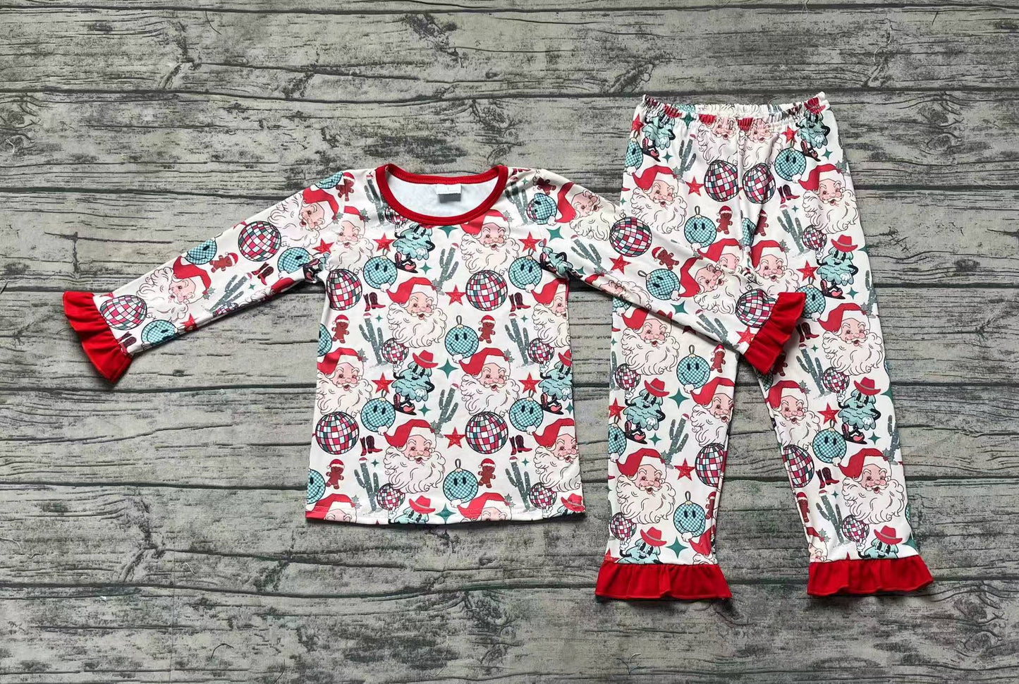 Baby Girls Western Christmas Bamboo Pajama Set