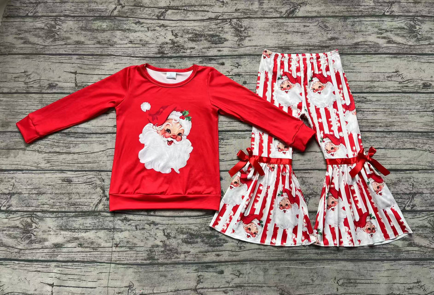 Toddler Baby Girls Christmas Vintage Santa Outfit