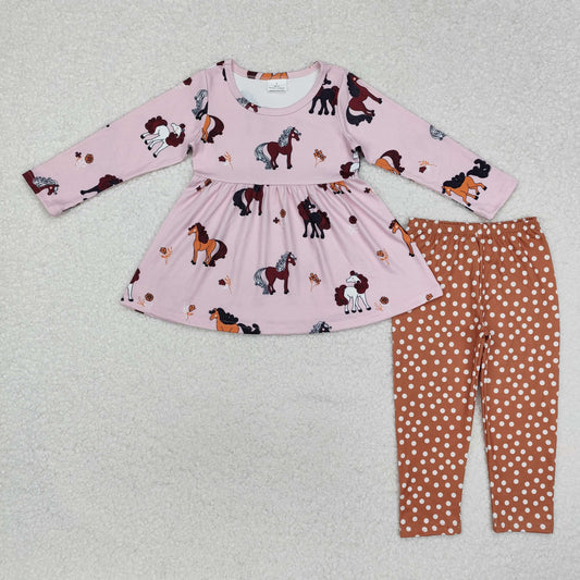 Baby Girls Horse Tunic Top Dot Leggings Set