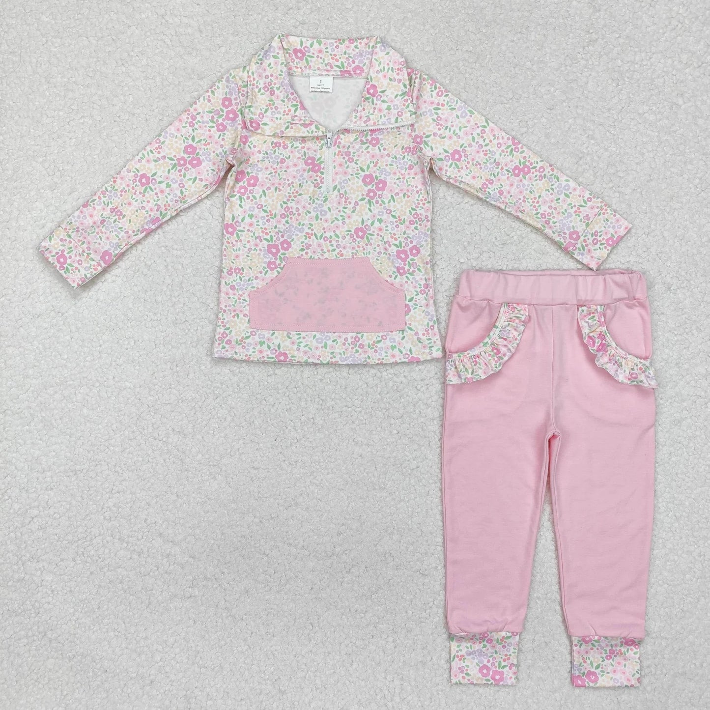 Sibling Baby Kids Fall Flowers Leopard Pullovers Pockets Legging Pants Clothing Sets