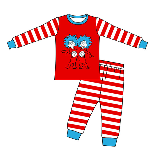 Toddler Baby Boys Dr Red Striped Pants Set Preorder