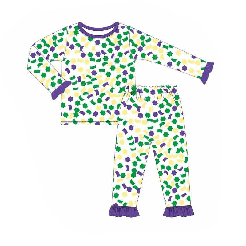 Toddler Girls Mardi Gras Long Sleeve Pajama Se Preorder