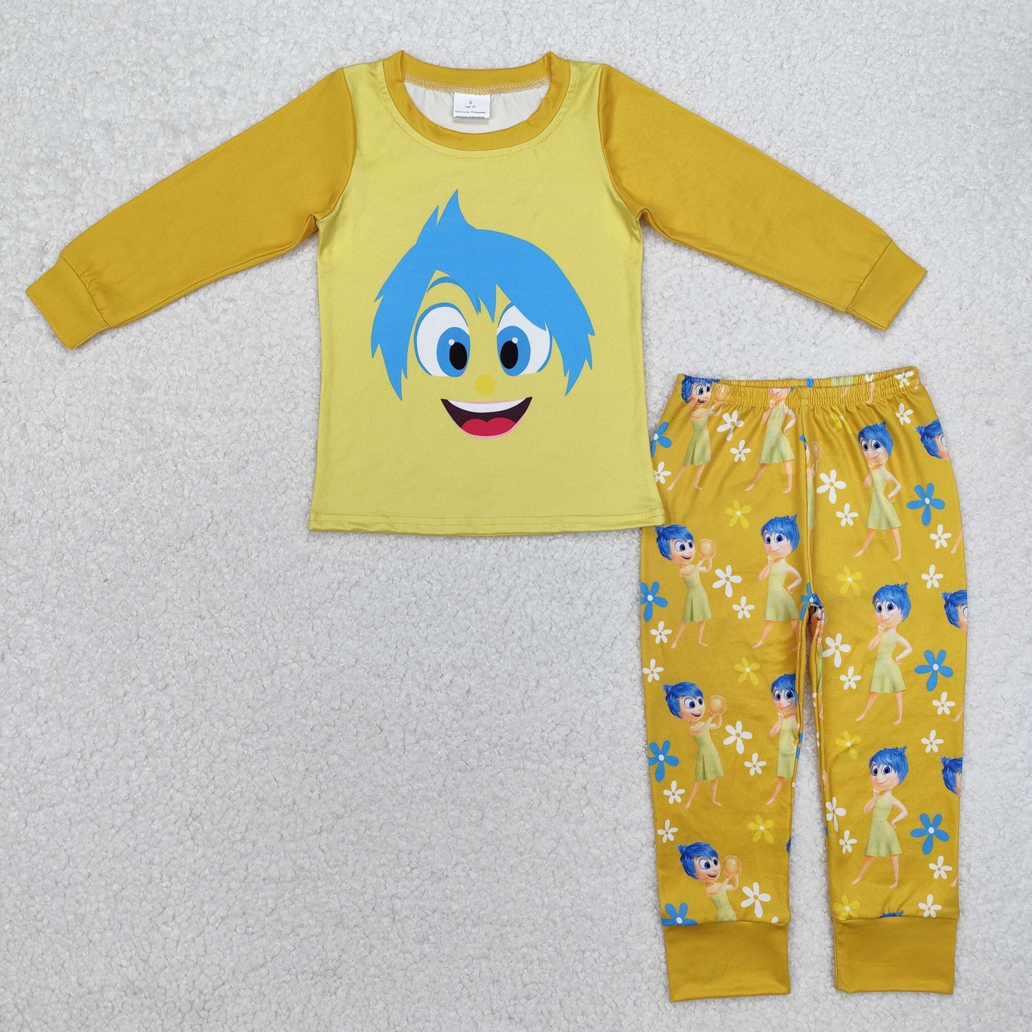 Baby Girls Sibling Face Outside Cartoon Pajama Clothes Set